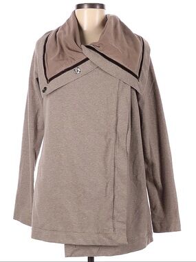 Lululemon Savasana Wrap Heathered Light Brown Asymmetrical Shawl Size 4